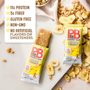 PBfit Peanut Butter Banana Energy Bars, 11g Protein, 5g Fiber, Gluten Free, Vegan, Plant-Based, Non-GMO, 2.1 Oz (Pack of 12)