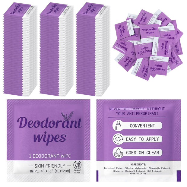 Timgle 100 Pcs Travel Deodorant Wipes Individually Wrapped Armpit Antiperspirant Deodorant Sweat Body Wipes for Women Men Teens Sports Travel Cleanse Skin and Underarm Excessive Sweating(Cucumber)