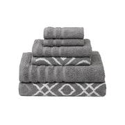 Modern Threads Oxford 6-Piece 100% Cotton Towel Set – Yarn Dyed Jacquard & Solid – Includes 2 Bath Towels, 2 Hand Towels, 2 Washcloths – Absorbent, Quick Dry, Soft & Durable – Aqua