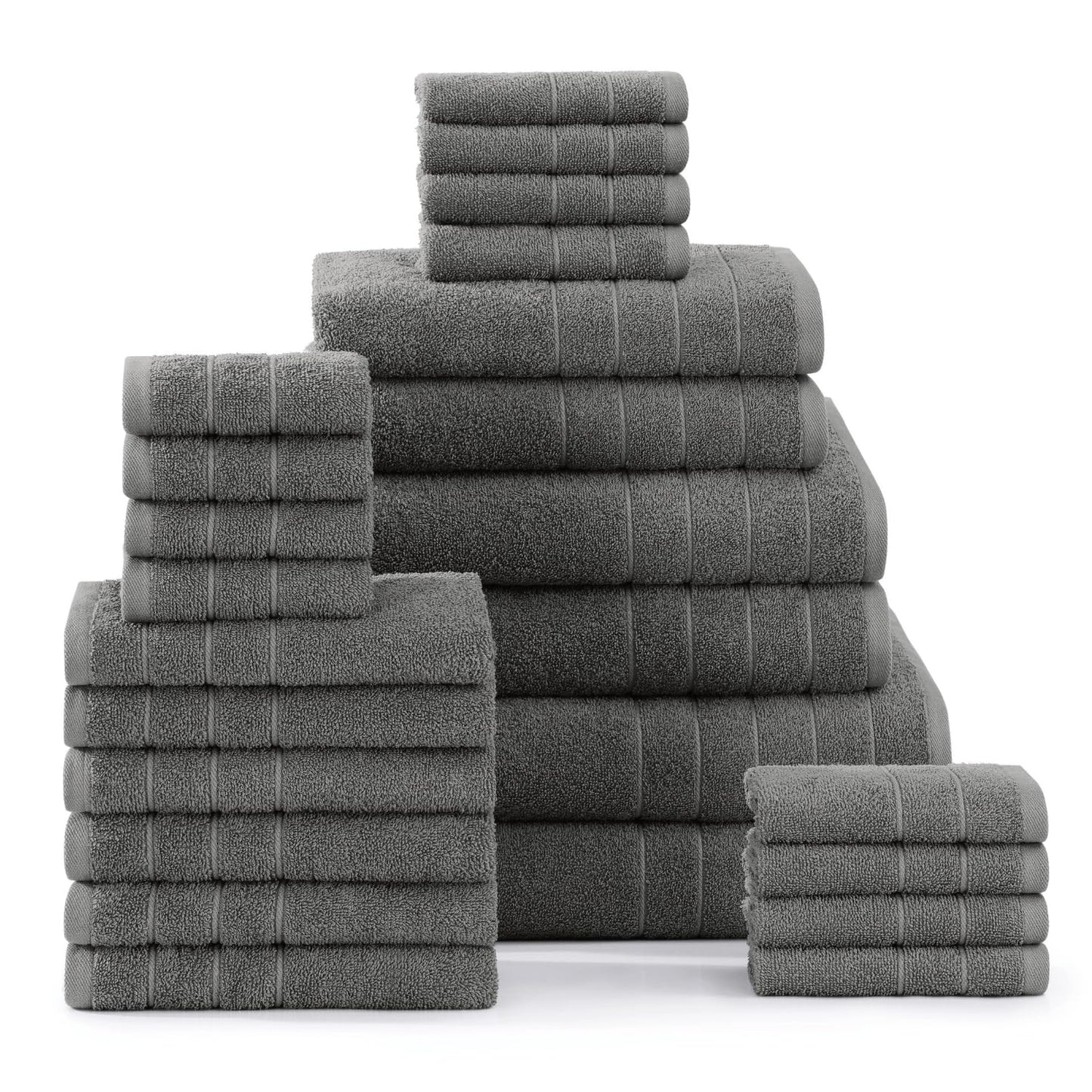 Casa Platino 100% Cotton Luxury Bathroom Towel Set - 8 Pc - Ring Spun, Quick Dry, Soft & Highly Absorbent - 2 Bath, 4 Washcloths, 2 Hand Towels - Remains Plush After Multiple Washes - Cerulean Blue