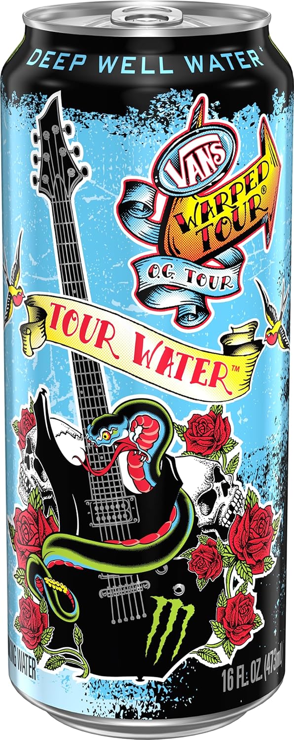 Monster Tour Water by Monster Energy, Deep Well Water, 16oz (Pack of 12)