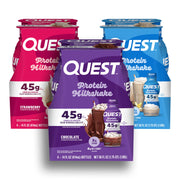Quest Nutrition Vanilla Protein Shake, 45g Protein, 2g Sugar, 3g Net Carbs, Ready to Drink, Gluten Free, 12 Count