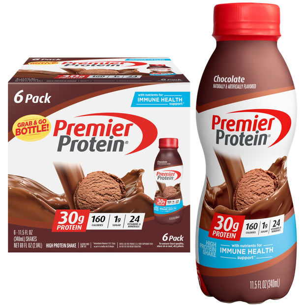 Premier Protein Shake, Vanilla, 30g Protein, 1g Sugar, 24 Vitamins & Minerals, Nutrients to Support Immune Health 11.5 fl oz, 12 Pack