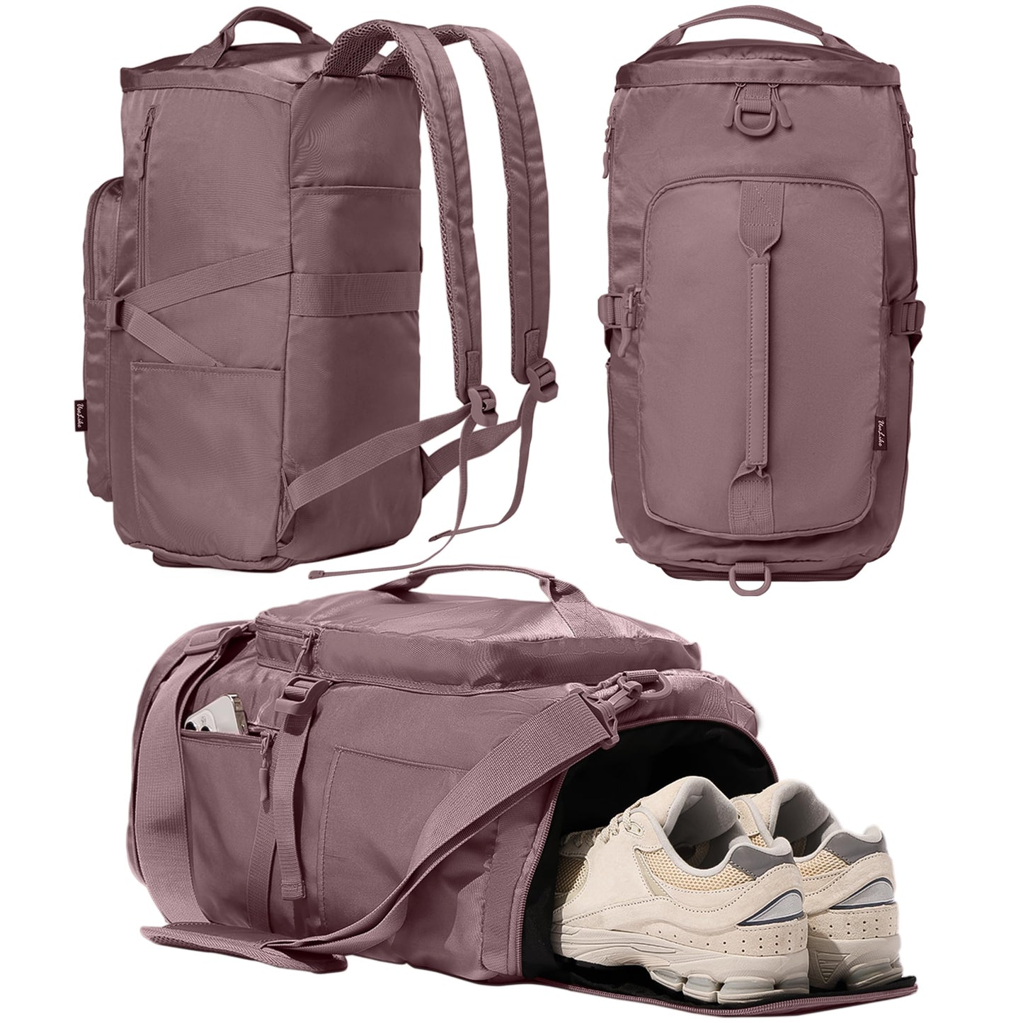 Gym Bag for Women Workout Gym Backpack with Shoe Compartment Sports Duffel Bag Multiple Pockets 30L (Grey Sage)