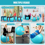 Leyndo 4 Pcs 26 Inch Yoga Exercise Ball Pilates Pregnancy Birthing Fitness Ball with Quick Pump Anti Burst for Improved Posture, Balance, Yoga, Pilates, Training