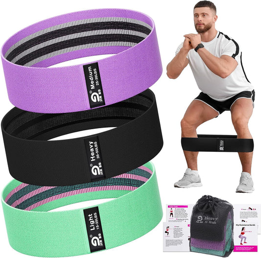 Fabric Resistance Bands, Hip and Leg Shaping Bands, Elastic Bands of Different Levels, Suitable for Both Men and Women for Yoga, Rehabilitation, Pilates, Fitness and Home Workouts