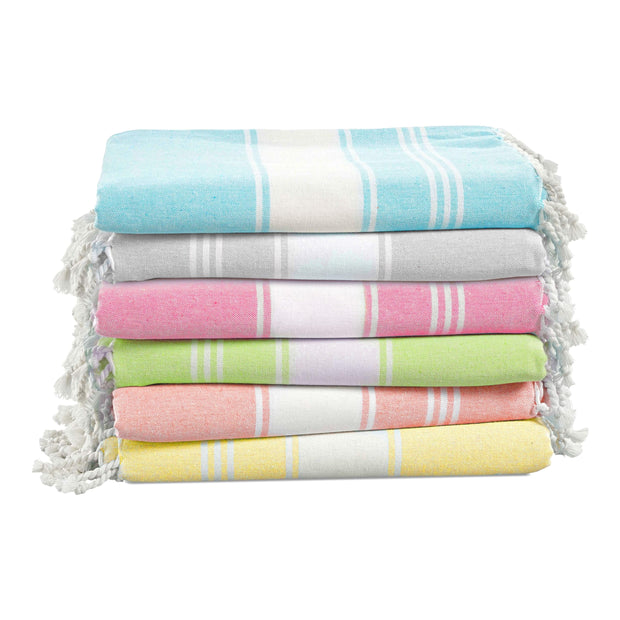 LANE LINEN 6 Pack Oversized Pre-Washed Lightweight Quick Dry Coral Beach Towels - 39"x71"