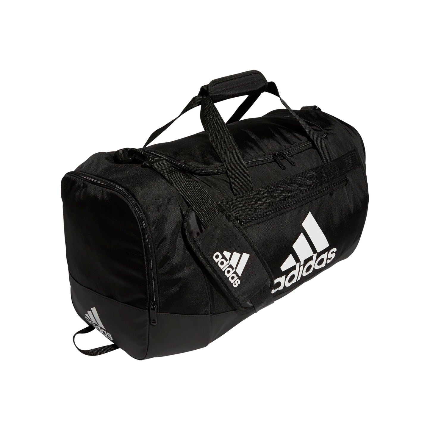 adidas Unisex Defender 4.0 Gym Duffel Bag for Men and Women, Black/White, Small (38L)