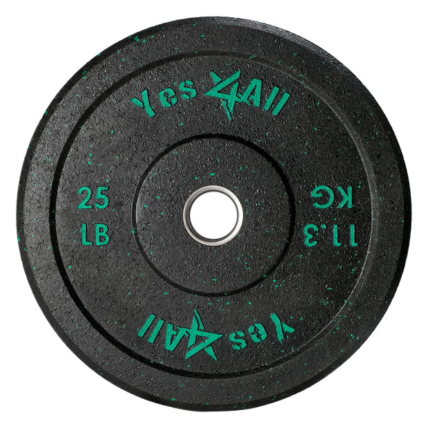 Yes4All 2" Bumper Plate, 10-190 LB Olympic Rubber Weight Plate with Steel Hub for WeightLifting, Strength Training, Home Gym, Less Impact, Absorb Bounce & Shock, Multiple Options