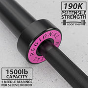 Synergee Regional Olympic 20kg Men’s and 15kg Women’s Hard Chrome & Black Phosphate Barbells. Rated 1500lbs for Weightlifting and Powerlifting.