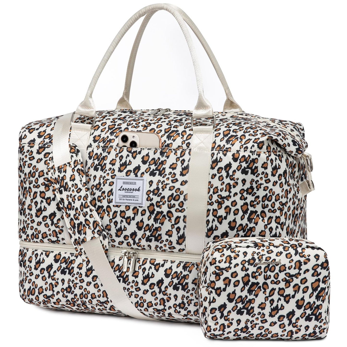 LOVEVOOK Travel Duffle Bag,Weekender Bags for Women with Shoe Compartment，Carry on Overnight Bag with Toiletry Bag,Gym Duffel Bag with Wet Pocket, Hospital Bags for Labor and Delivery