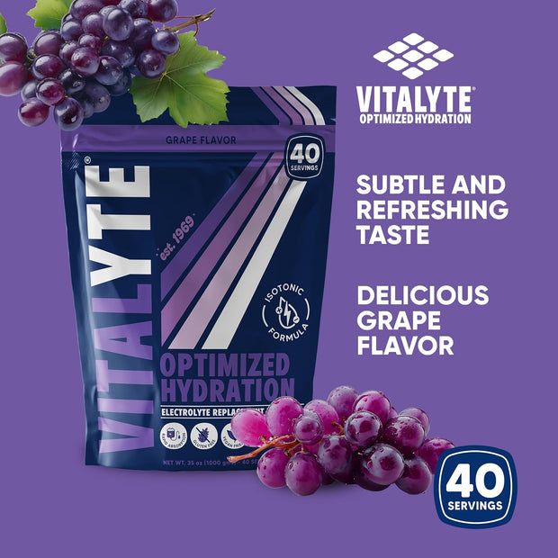 Vitalyte Electrolyte Powder Drink Mix, Isotonic Electrolyte Hydration Mix, Gluten Free Post Workout Powder Mix, Pack of 1, 35 oz., Cranberry Frost Flavor