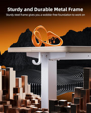 TIQLAB 55 * 24 Inches Electric Standing Desk, Adjustable Height Stand up Desk, Sit Stand Home Office Table with Splice Board, Light Walnut