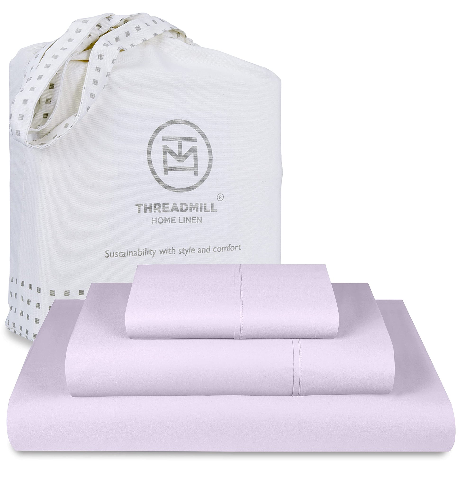 Threadmill 5-Star Hotel 500 Thread Count Best Bed Sheets, 100% Cotton Sheets Set for Queen Bed, Smoother Than Egyptian Cotton Claims, 4 Pc Set with Deep Pockets (Dark Grey)