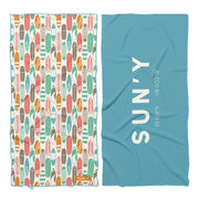 SUN'Y Waffle Microfiber Beach Towel – Sand Free, Quick Dry, Ultra Absorbent, Lightweight & Compact Travel Towel with Carry Bag - Large (63” x 31.5”), Boho