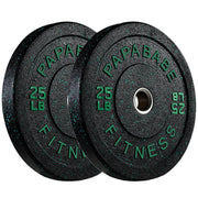 Papababe Weight Plates, 2-Inch Weights Plates Set, Floor Protective Rubber Weight Plates, 10-600lbs Bumper Plates for Barbell Strength Training & Weightlifting (Single/Pair/Full Set)