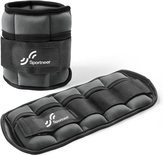 Sportneer Adjustable Ankle Weights 1 Pair 2 4 6 8 10 Lbs Leg Weight Straps for Women Men, Weighted Ankle Weights Set for Gym,Fitness, Workout,Walking, Jogging,1-5 lbs Each Ankle, 1 Pair 2-10 lbs