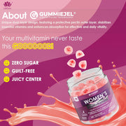 Womens Multivitamin Gummy with Iron, Biotin 2500mcg, Collagen, Keratin, Daily Vitamins A C D E Folate, B Complex, Methylated Multivitamin for Women Support Energy, Beauty, Immune, Sugar Free, 60 Count