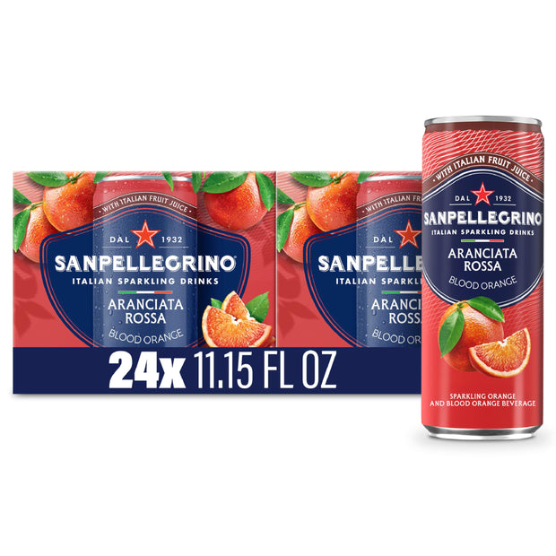 Sanpellegrino Italian Sparkling Drink Melograno And Arancia, Sparkling Orange And Pomegranate Beverage, 24 Pack Of Cans