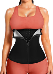 LEINIDINA Womens Waist Trainer Corset with Zipper Sweat Waist Trimmer for Women Workout Belt Corset Shapewear