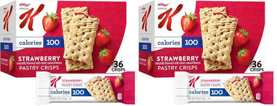 Special K Bar Pastry Crisps, 100 Calories, Breakfast Bars, Value Size, Strawberry, 15.84oz Box (36 Crisps) (Pack of 2)