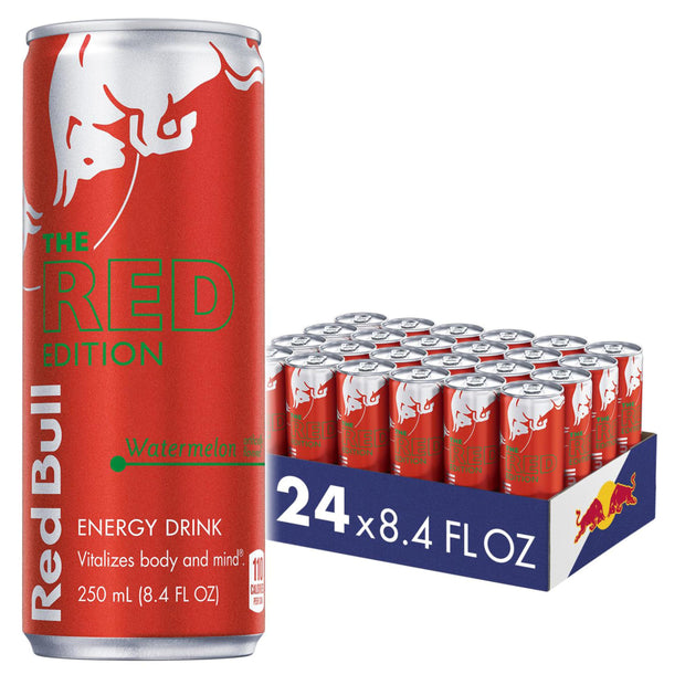 Red Bull Green Edition Energy Drink, Curuba Elderflower, with 80mg Caffeine plus Taurine & B Vitamins, 8.4 Fl Oz, 6 Packs of 4 Cans (Pack of 24)