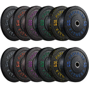 Papababe Weight Plates, 2-Inch Weights Plates Set, Floor Protective Rubber Weight Plates, 10-600lbs Bumper Plates for Barbell Strength Training & Weightlifting (Single/Pair/Full Set)