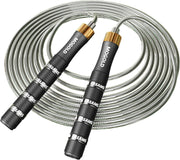 Pro Adjustable Speed Jump Rope - 10ft 4mm PVC Steel Wire with Dual Ball Bearings & 360° Spin - Metal/Rubber Ergonomic Grips for CrossFit, HIIT, Weight Loss, Home Gym Workouts for Men & Women