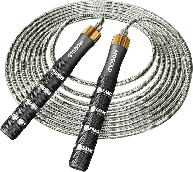 Pro Adjustable Speed Jump Rope - 10ft 4mm PVC Steel Wire with Dual Ball Bearings & 360° Spin - Metal/Rubber Ergonomic Grips for CrossFit, HIIT, Weight Loss, Home Gym Workouts for Men & Women