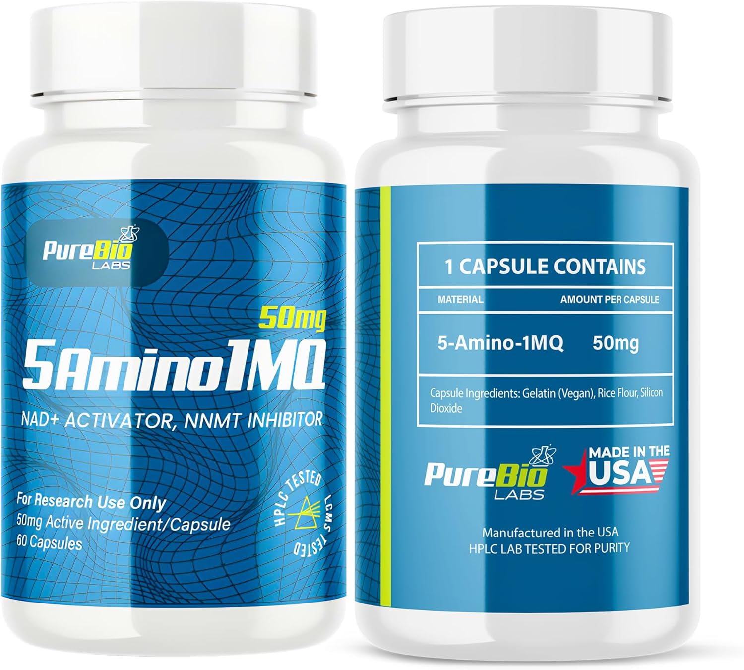 TESO & 5-Amino Capsule Bundle: Teso+ 500mcg Cognitive Function & 5A-1-Molecule 50mg NAD+ Activator, Metabolic & Wellbeing Support, 2 Bottles(90 Capsules), USA Made