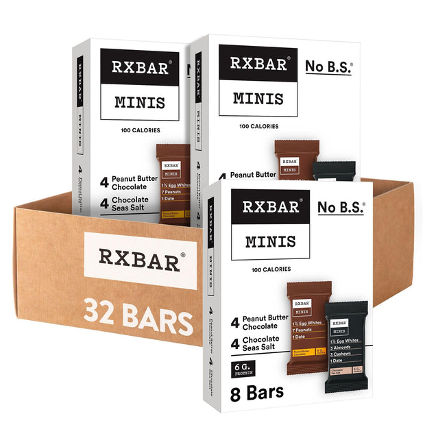 RXBAR Minis Protein Bars, Protein Snack, Snack Bars, Variety Pack, 7.3oz Box (8 Count)