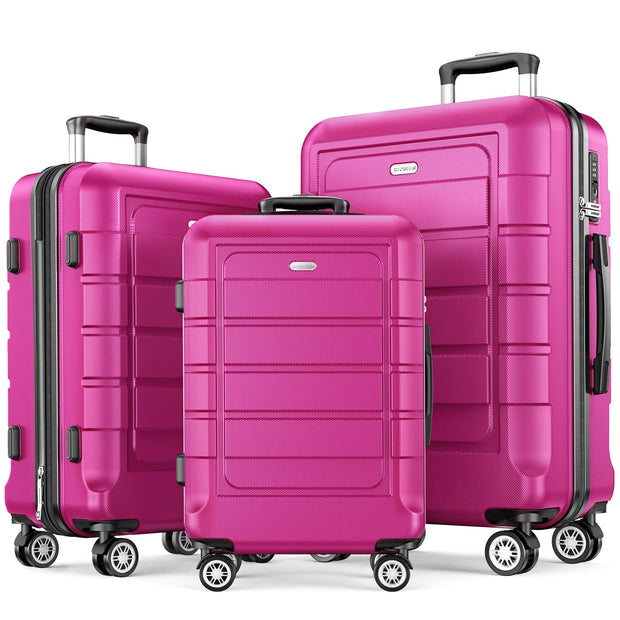 SHOWKOO Luggage Sets Expandable PC+ABS Durable Suitcase Double Wheels TSA Lock Mint Green