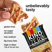 KIND ZERO Added Sugar Bars, Variety Pack, Dark Chocolate Nuts & Sea Salt, Caramel Almond & Sea Salt, Peanut Butter Dark Chocolate, Keto Friendly Snacks, Gluten Free, 5g Protein, 15 Count