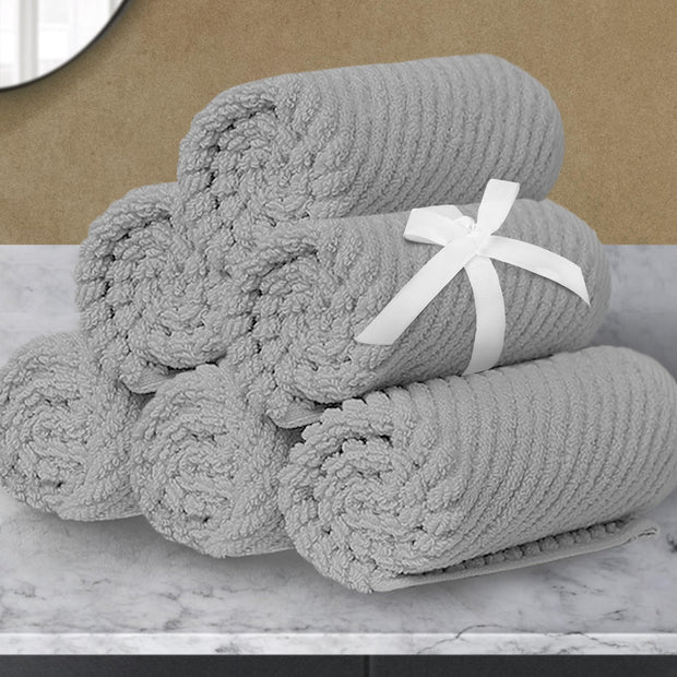 VOOVA & MOVAS Bathroom Hand Towels Set of 4, Large 18"x28" - 100% Cotton | Quick Dry | Light Weight | Thick | Soft | Absorption, Luxury Hand Towels for Showering, Hot Pink Bathroom Decor