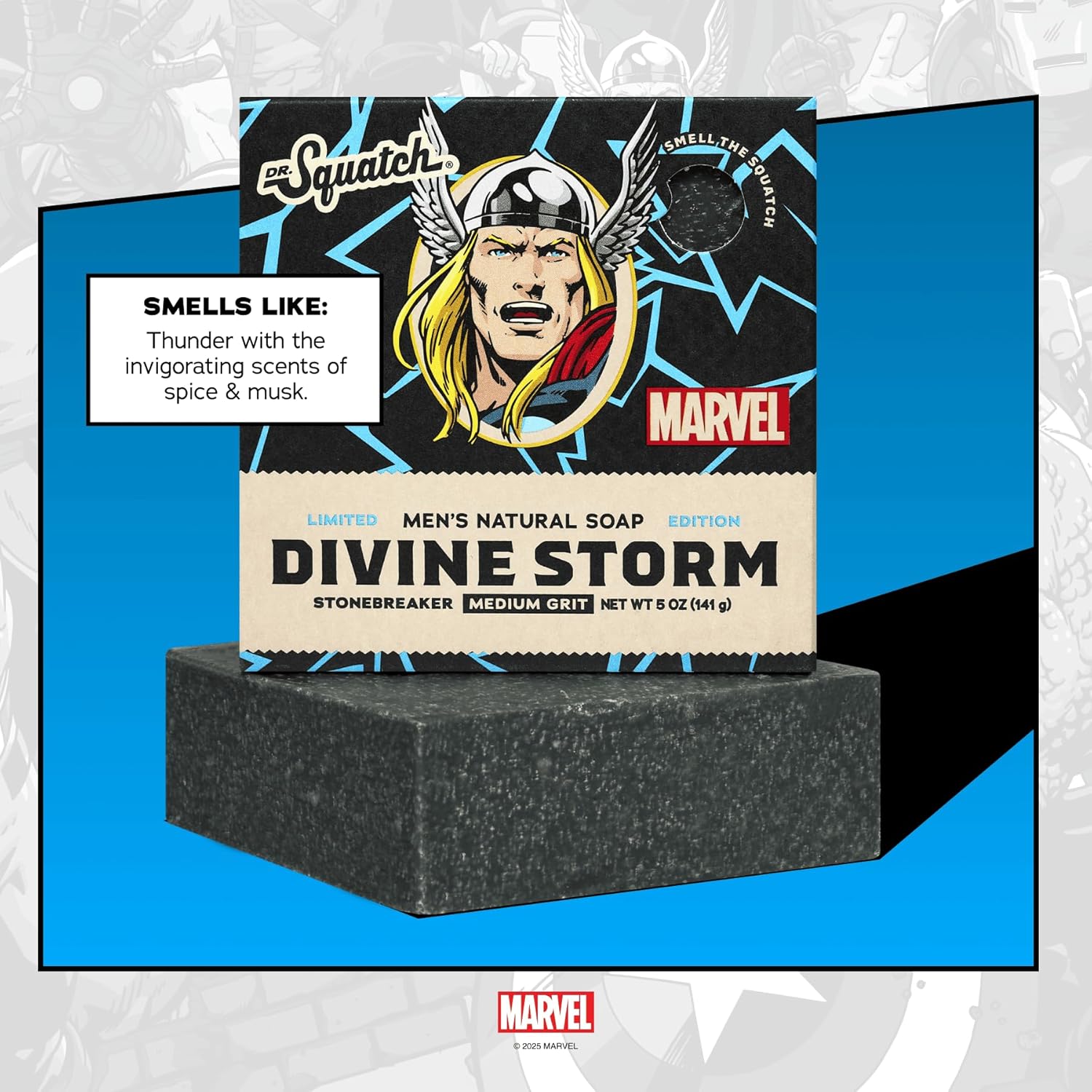 Dr. Squatch Avengers Natural 4 Soap Gift Set - Cold Process Soap with No Harsh Chemicals - Divine Storm, Liberty Shield