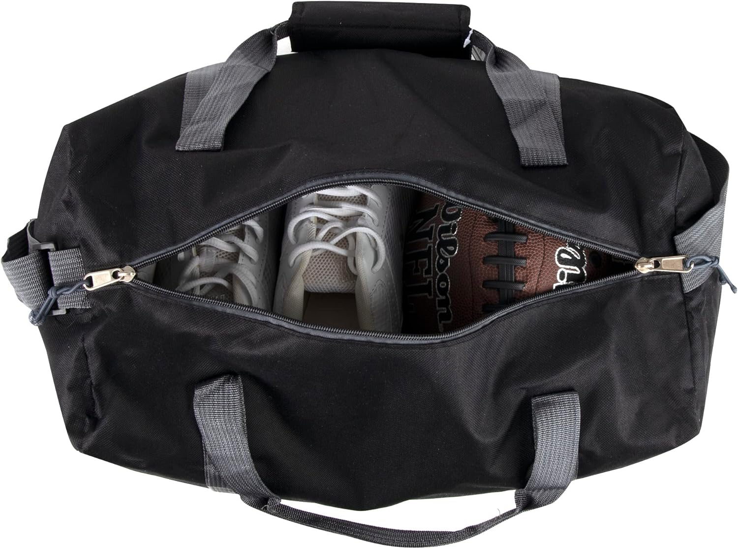30 Liter, 17 Inch Canvas Duffle Bags for Men and Women – Travel Weekender Overnight Carry-On Shoulder Duffel Tote Bags (Black)
