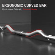 Yaheetech Barbell Set - Olympic Curl Bar & Weights (66LB, 55LB, 44LB) with Chrome Finish & Black Color