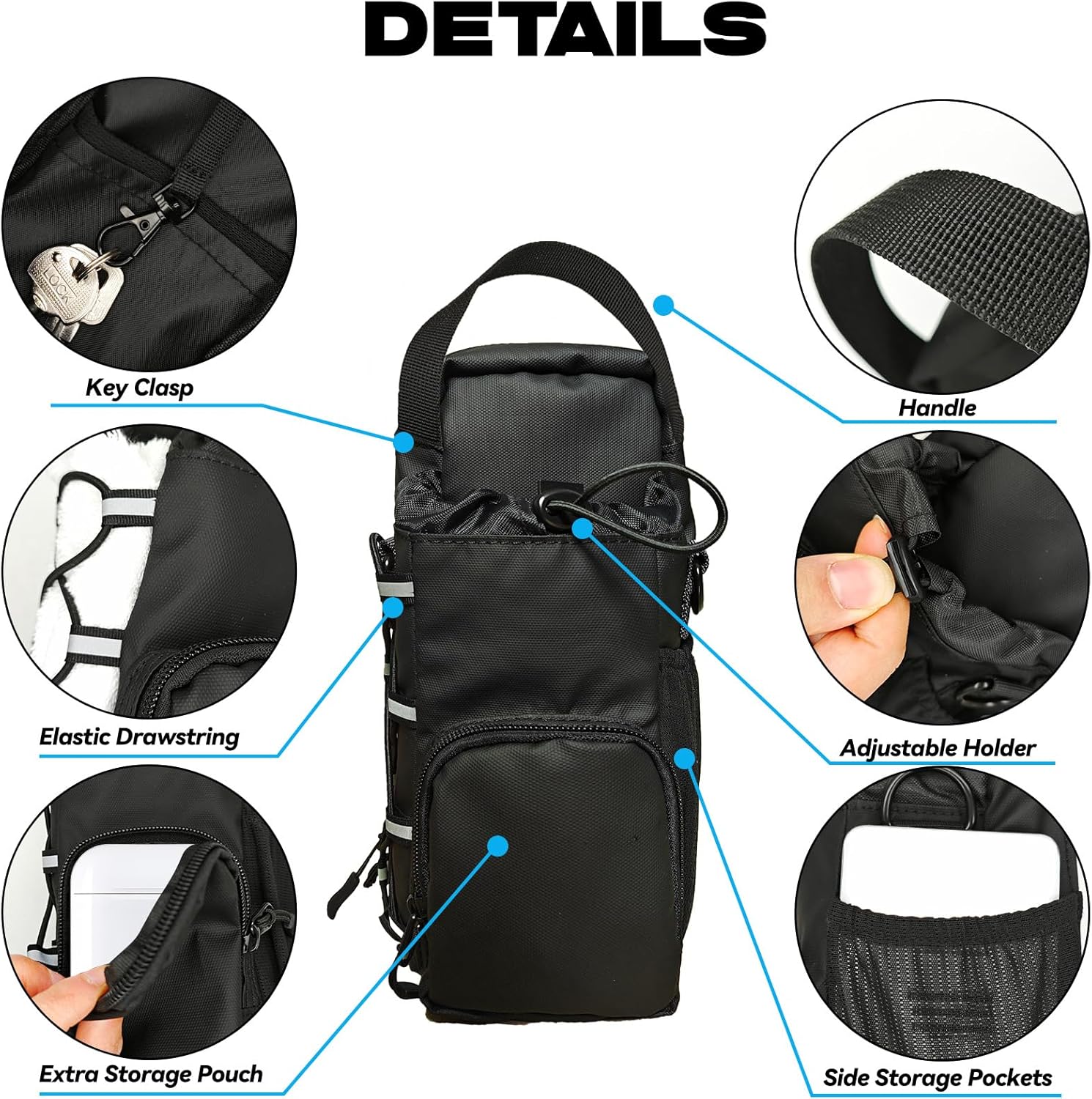 Magnetic Gym Bag for Men and Women, Magnetic Water Bottle Holder for Gym, Small Gym Bag, Gym Gifts,Gym Accessories (Black)
