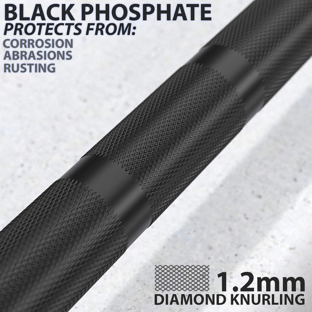 Synergee Regional Olympic 20kg Men’s and 15kg Women’s Hard Chrome & Black Phosphate Barbells. Rated 1500lbs for Weightlifting and Powerlifting.