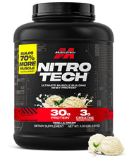 Muscletech Whey Protein Powder (Milk Chocolate, 4 Pound) - Nitro-Tech Ultimate Muscle Building Formula with Whey Protein Isolate - 30g of Protein, 3g of Creatine & 6.8g of BCAA - Packaging May Vary