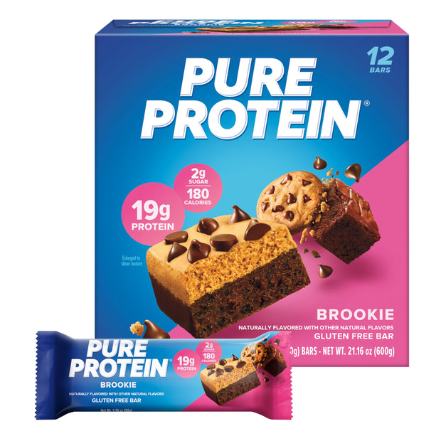Pure Protein Galactic Brownie Bars - 12 Count Box | 20g High Protein, Gluten-Free, On-the-Go Snack | Ideal Pre & Post-Workout Fuel | Low Sugar, Great Taste!