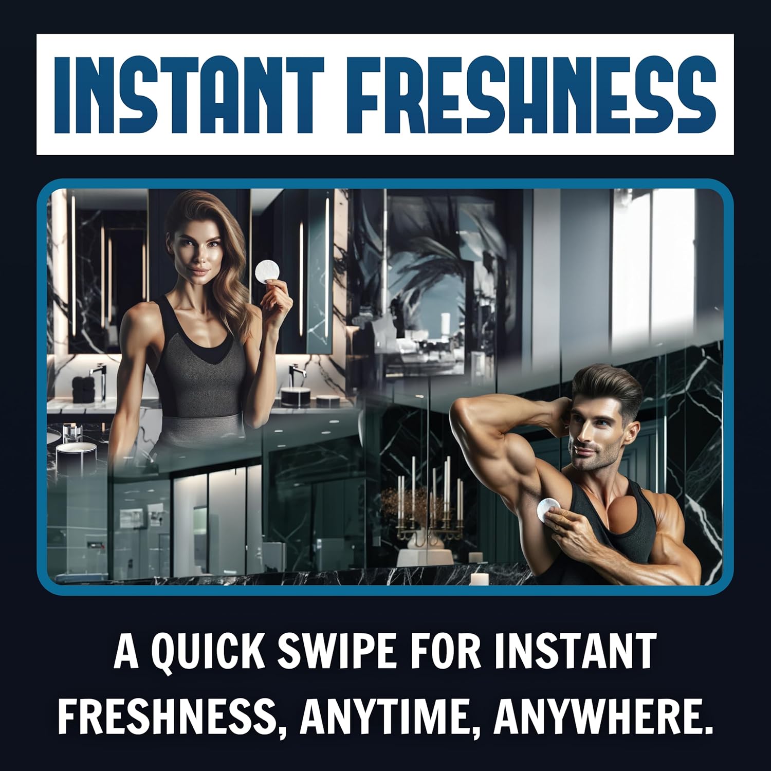 Aluminum Free Unscented Underarm Deodorant, Incredibly Effective, Stain-Free, Maximum Strength, for Men and Women, Paraben-Free, 90 Wipes (3 month supply) (Unscented, 90 count)