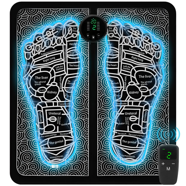 Portable MHD EMS TENS Foot Massager for Plantar Fasciitis & Neuropathy Pain Relief - Deep Tissue Electric Muscle Stimulator, Adjustable Intensity, Lightweight Design for Home, Travel, Office Use