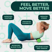 Yoga Foam Roller for Physical Therapy & Exercise – Firm Back Roller for Back Pain, Legs, and Shoulders, 12in x 4in Travel Size – Deep Tissue Massage for Myofascial Release