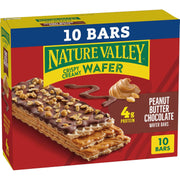 Nature Valley Crispy Creamy Wafer Bars, Peanut Butter Chocolate, 4g Protein, 10 Bars, 13 oz