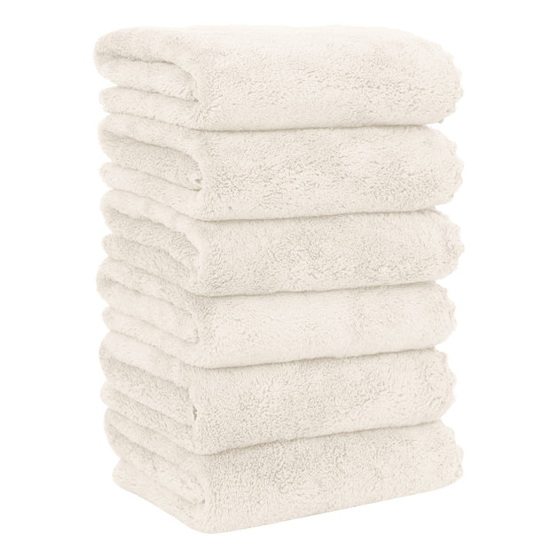 MOONQUEEN 6 Pack Premium Hand Towels - Quick Drying - Microfiber Coral Velvet Highly Absorbent Towels - Multipurpose Use as Hotel, Bathroom, Shower, Spa, Hand Towel 16 x 28 inches (Gray)