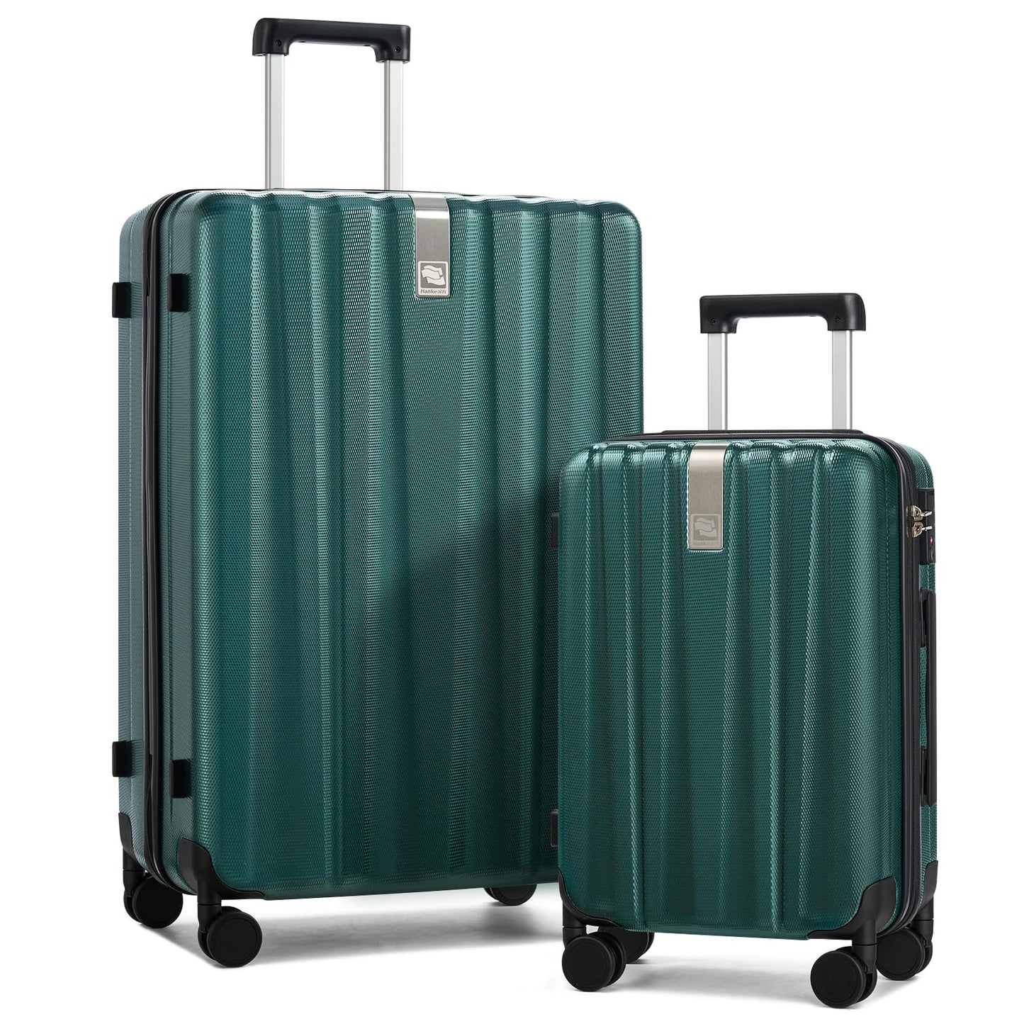 Hanke Expandable Hardshell Luggage Sets 3 Piece Extra Large Suitcases with Lock,28 Inch Luggage with Spinner Wheels, PC Travel Suitcase for Women Men 20 24 29Inch,Blackish Green