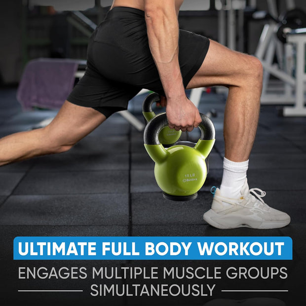 Kettlebell Sets Professional Grade - Strength Training Kettlebells for Home Workout - Cast Iron Kettle Bell Weight Sets for Men & Women with Special Protective Bottom