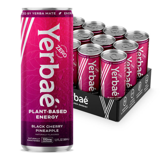 Yerbaé Energy Seltzer - Variety Performance Pack. No Sugar/Calories/Carbs. Energized by Yerba Mate Naturally Caffeinated Plant-Based, Healthy Alternative to Coffee/Sugary Sodas, Pack of 12, 12oz cans