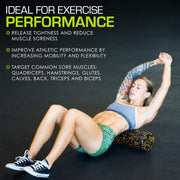 ProsourceFit High Density Foam Rollers 12 - inches Long, Firm Full Body Athletic Massage Tool for Back Stretching, Yoga, Pilates, Post Workout Muscle Recuperation, Black/Green